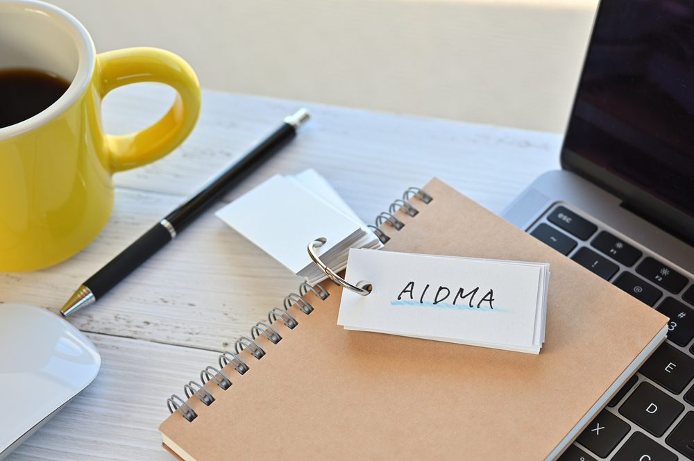 マーケティング用語、AIDMAのイメージ図
